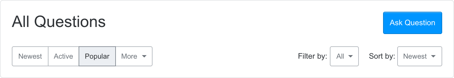 Sorting question filtering